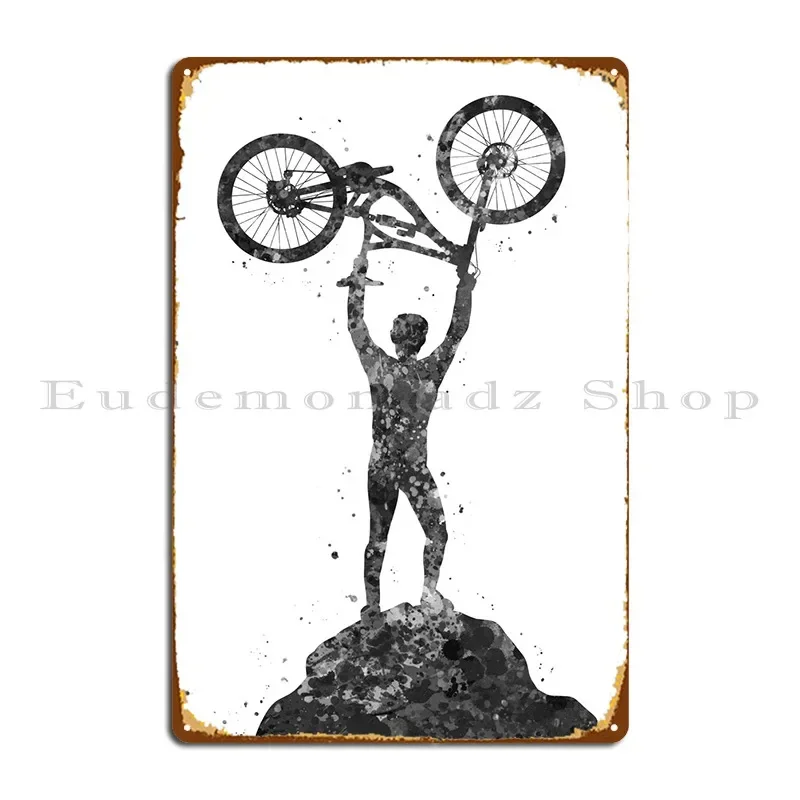 Mountain Biking Europe - Plaque murale en métal VTT de