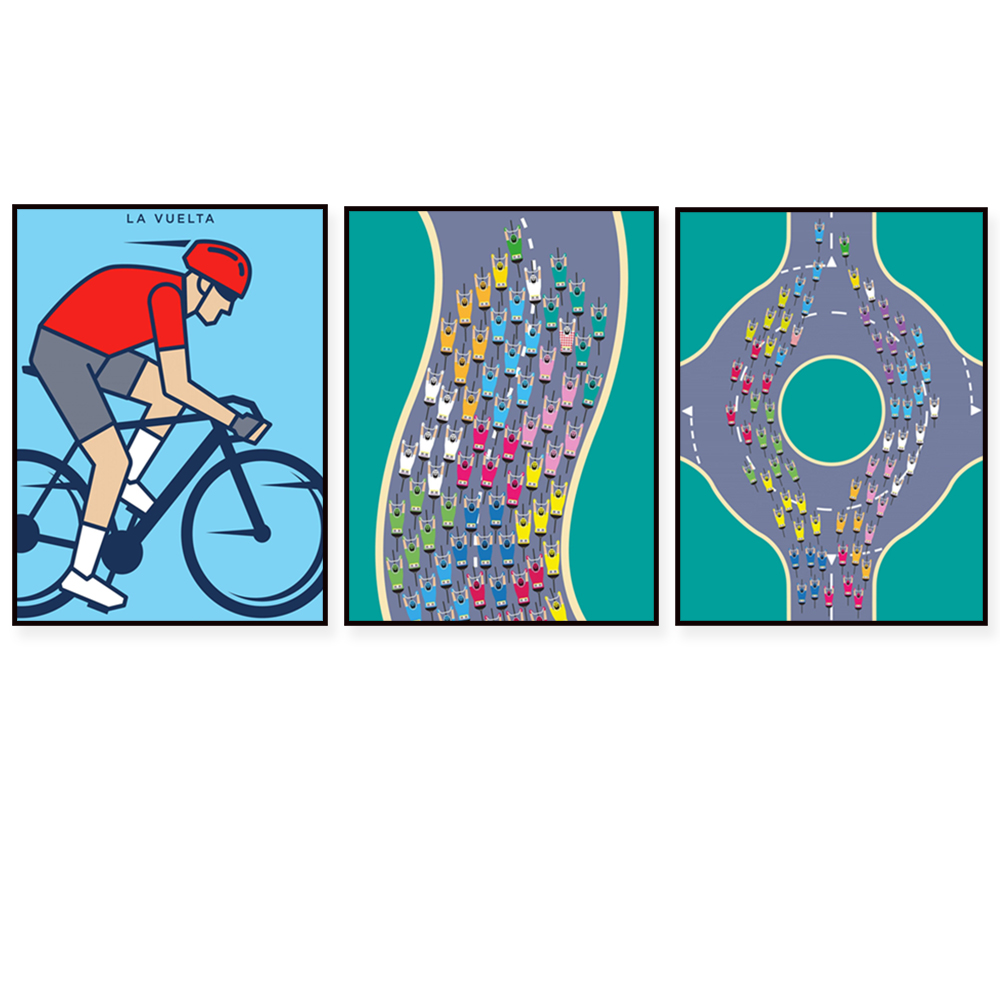 Mountain Biking Europe - Affiche décorative pour la maison et