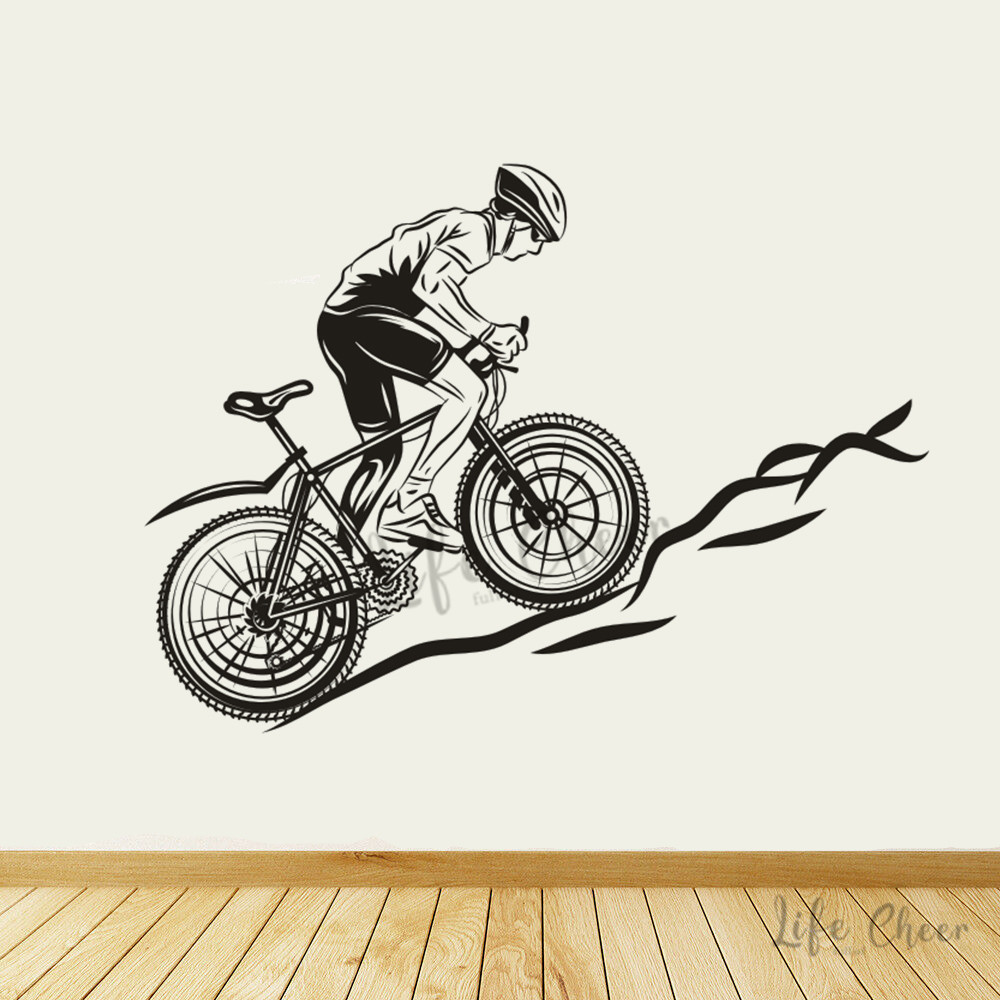 Mountain Biking Europe - Autocollants muraux de cyclisme de montagne,